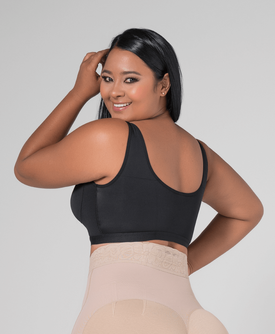 Bra Sin Costuras Uso Post-Procedimiento. Referencia 032140 Negro.